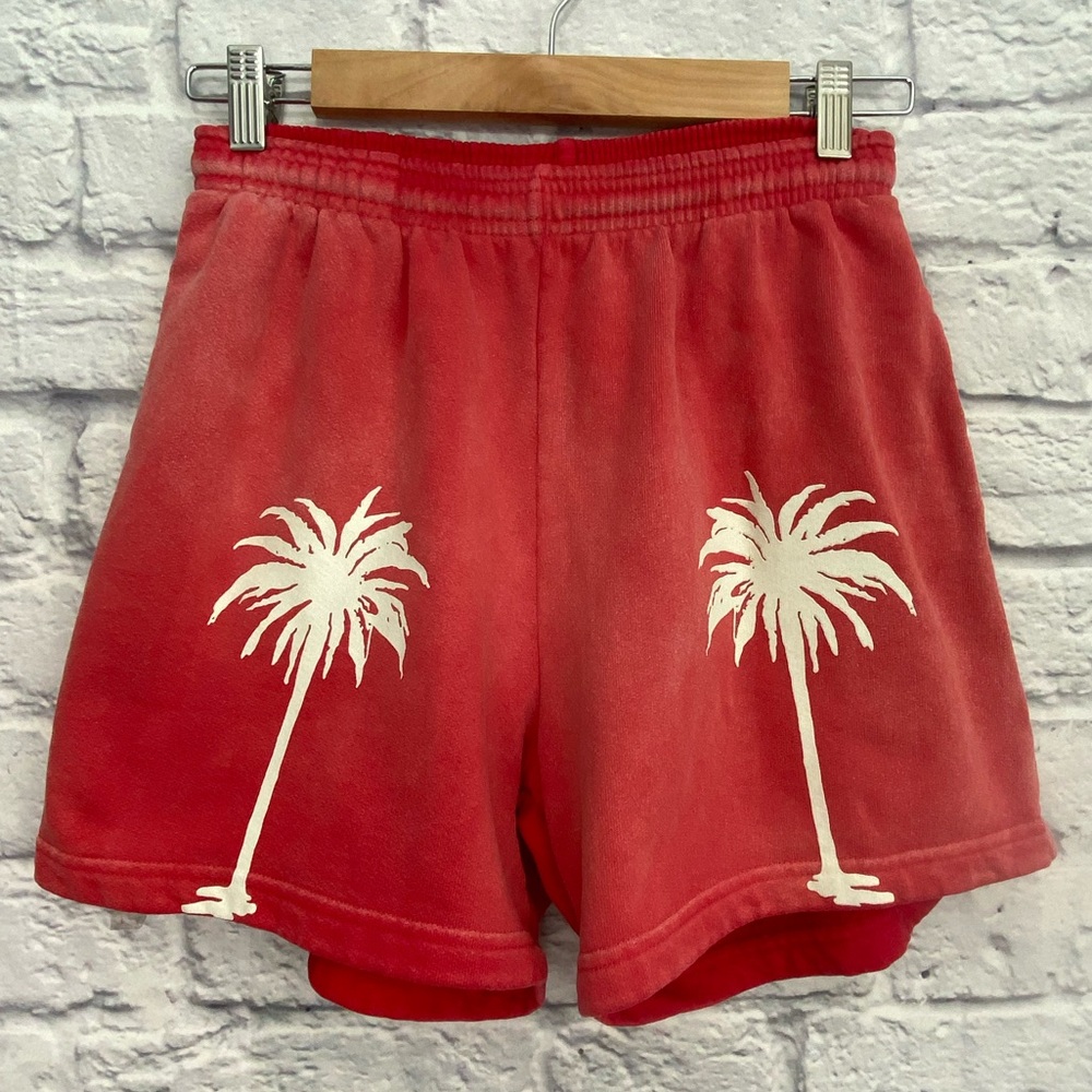 NEW Madhappy Palm Tree Drawstring Shorts SMALL Unisex Terry Lined-Made in USA